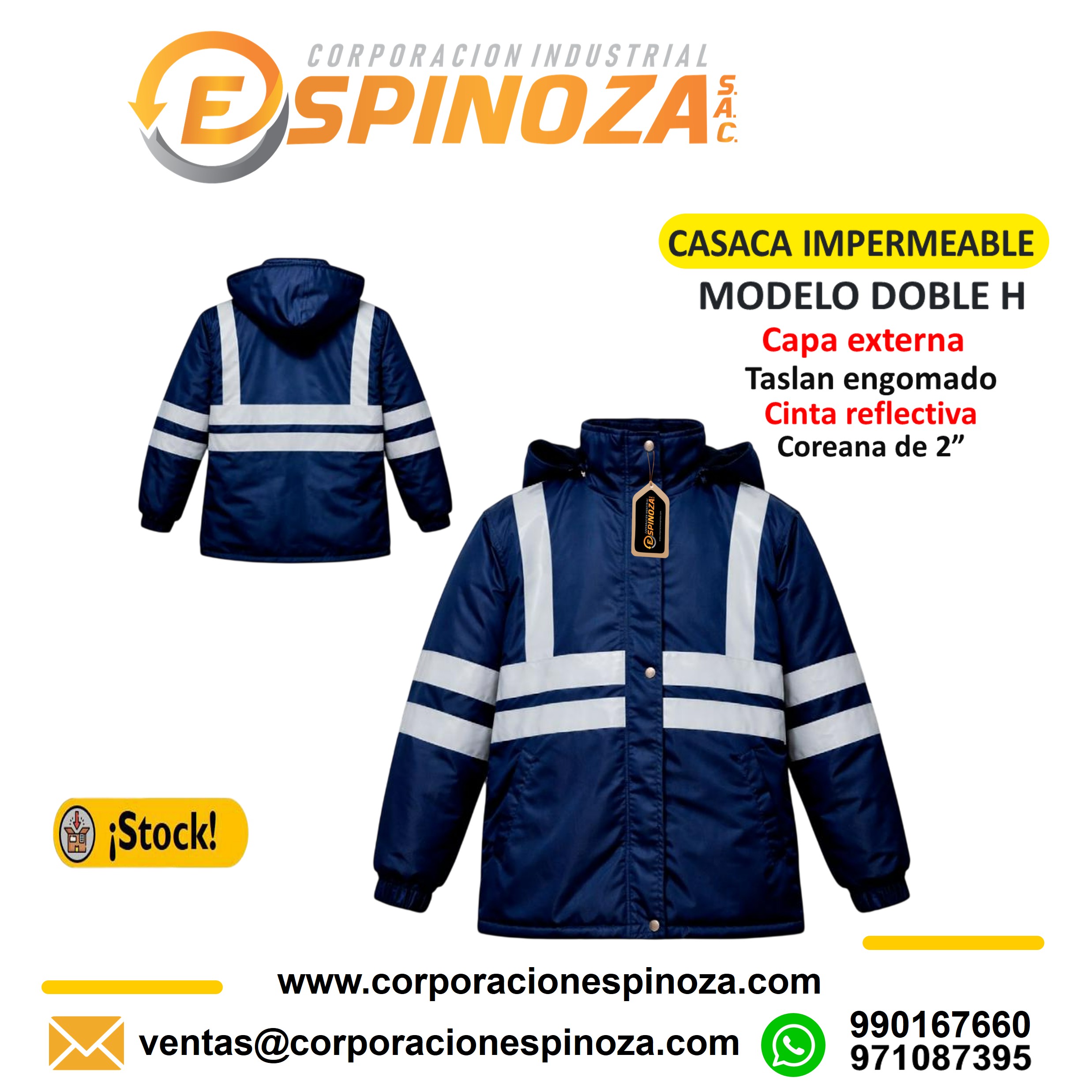 CASACA IMPERMEABLE MODELO DOBLE H