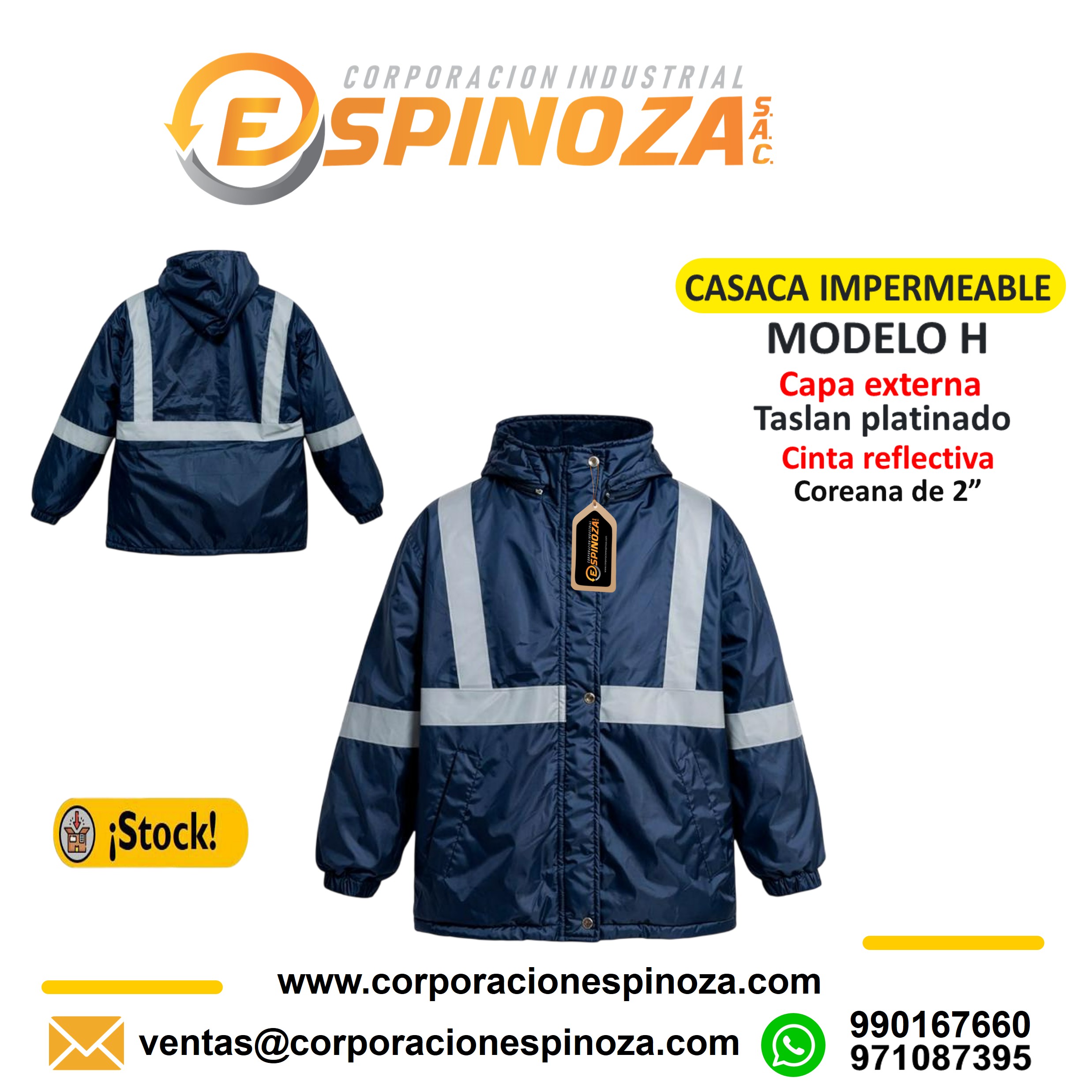 CASACA IMPERMEABLE MODELO H - T PLATINADO