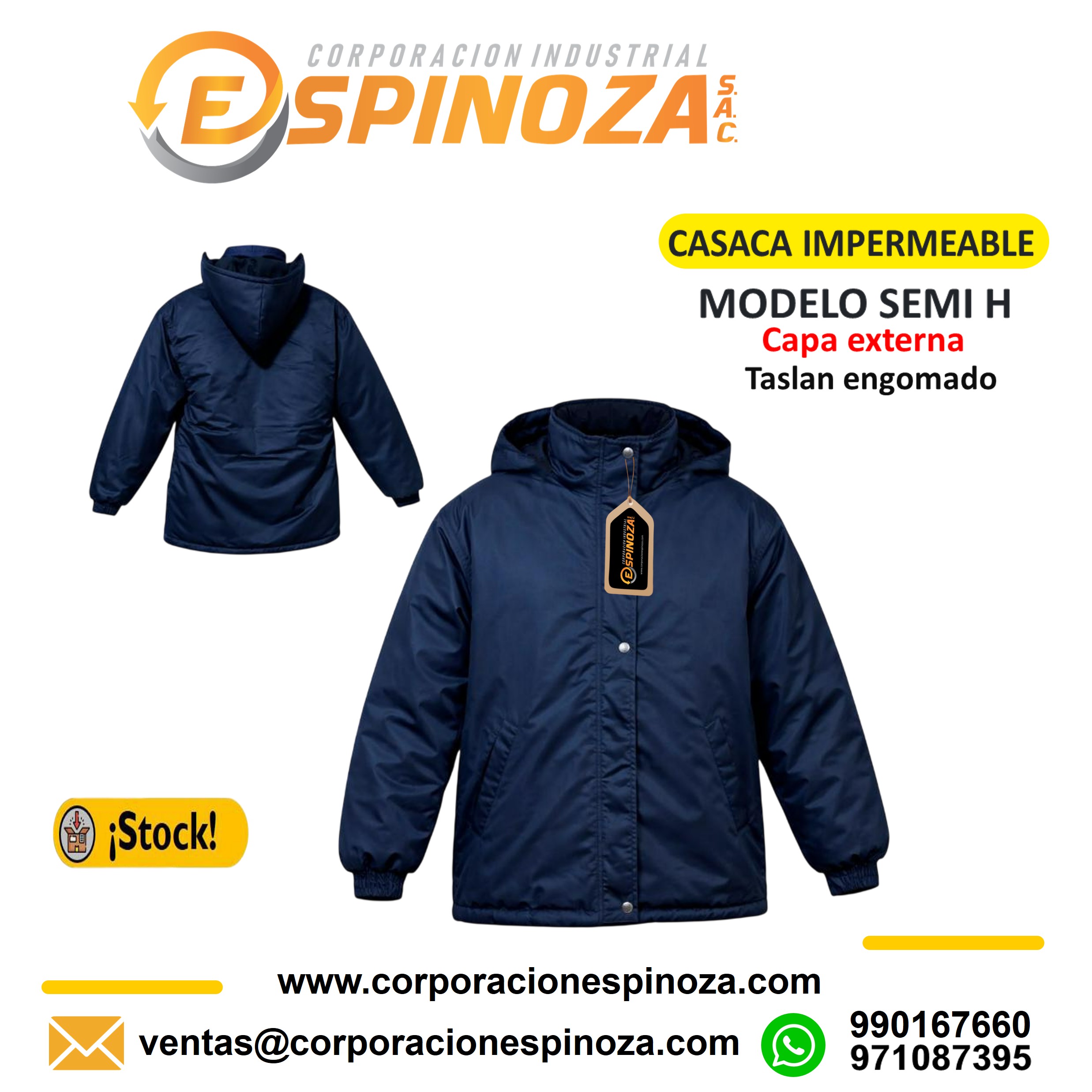 CASACA IMPERMEABLE SIN CINTA