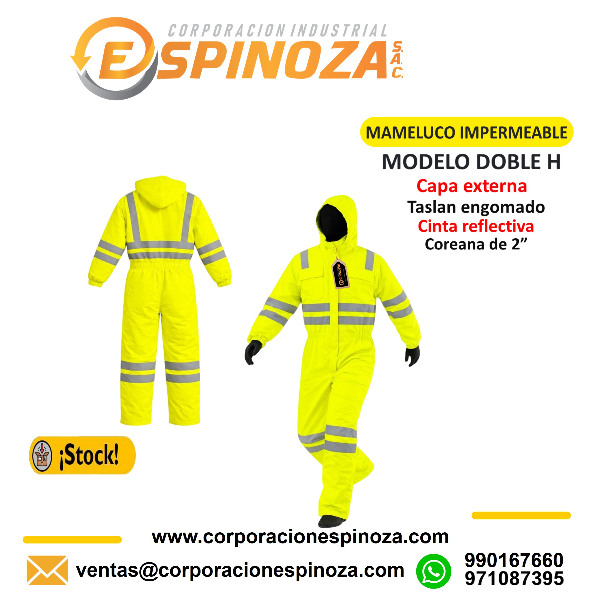 MAMECULO IMPERMEABLE DOBLE H VERDE FOSFORECENTE