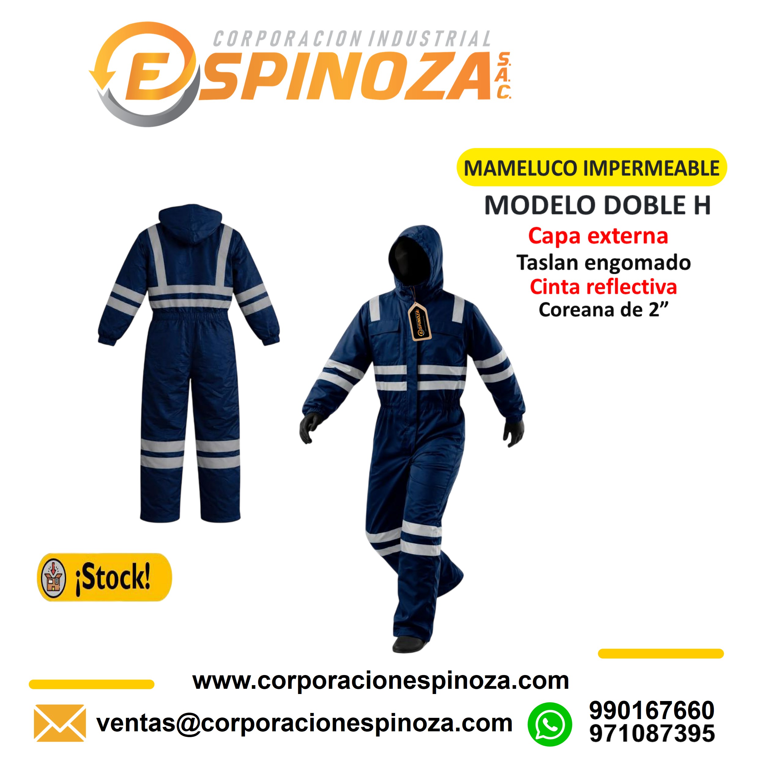 MAMELUCO IMPERMEABLE DOBLE H AZUL MARINO